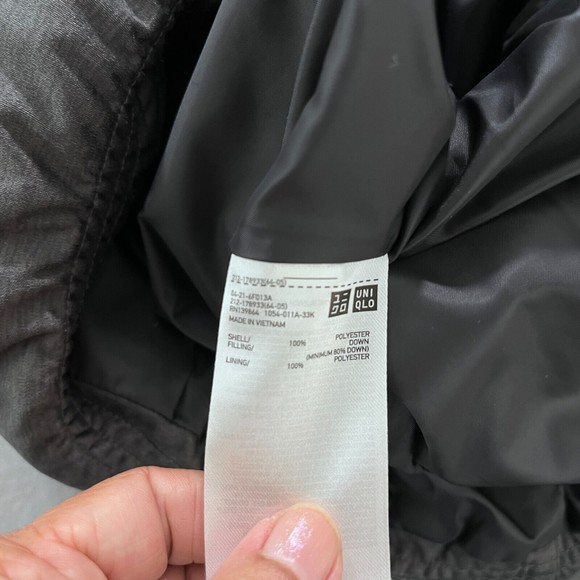 Uniqlo Down Jacket Women Small Grey Puffer Goose Down Feather Long Quilted Warm - Picture 6 of 11